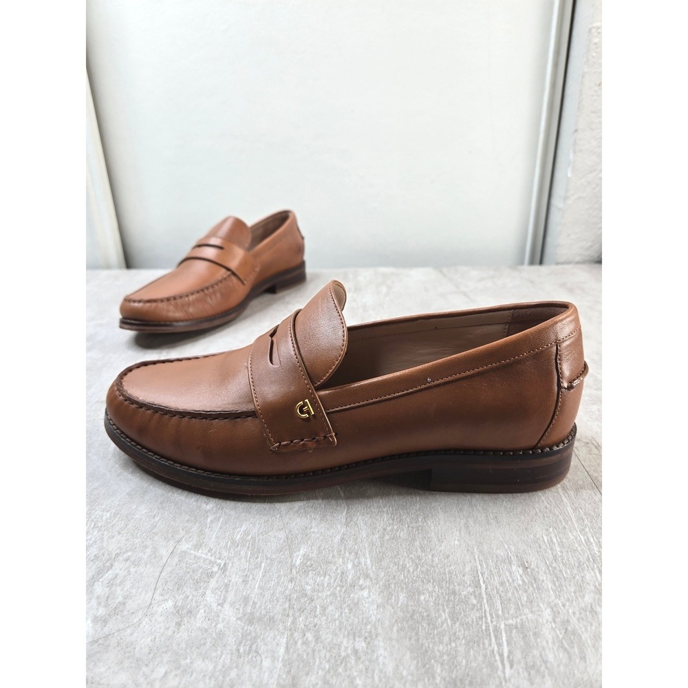 Cole Haan Lux Penny Loafers Womens Sz 9 Brown Leather Classic Preppy Dress Shoes